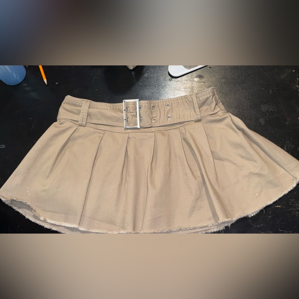 No Boundaries Tan Skirt